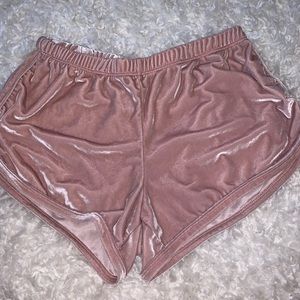 PACSUN Jon Gault Pink Velvet Shorts